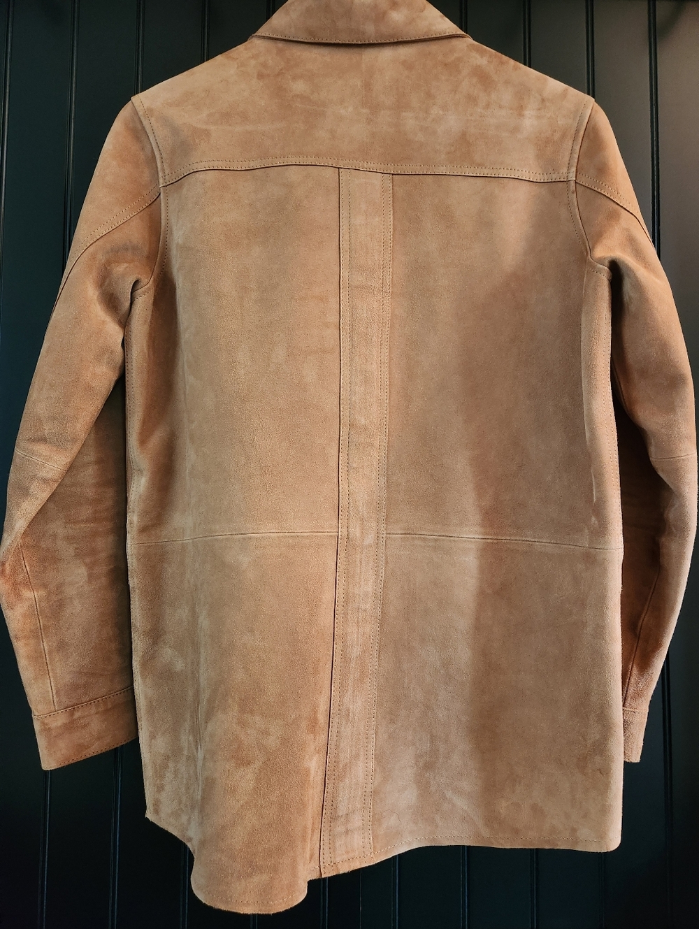 NWT SEZANE Will Jacket Chore Coat in Camel Suede Goat Leather - Sz XS - RARE! - Picture 5 of 10